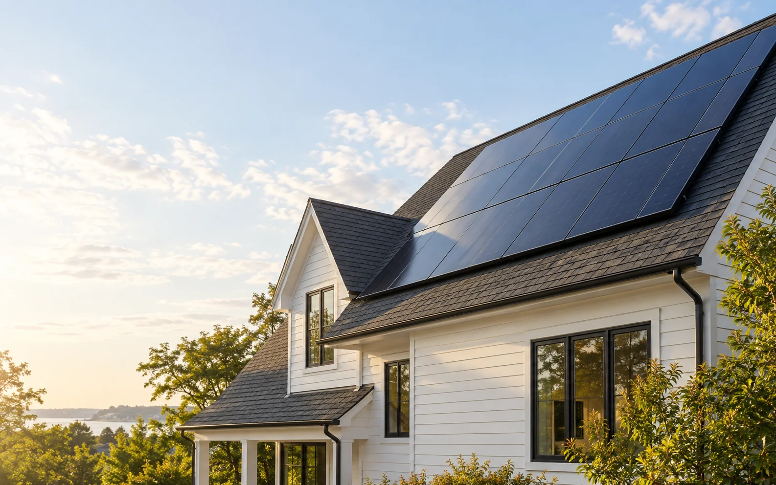 Solar panels on a residential roof